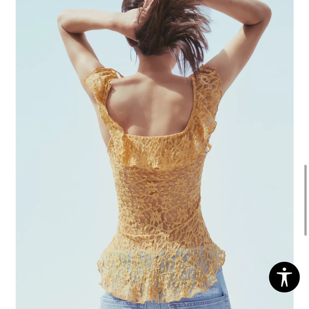 ZARA LACE RUFFLE TOP - Picture 5 of 10